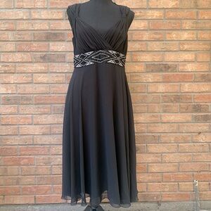 Black, sleeveless, dress w/ sequin waist by Donna Morgan (size 10)